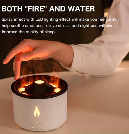 HomeBedBath™️ Volcano Flame Air Humidifier & Aroma Diffuser