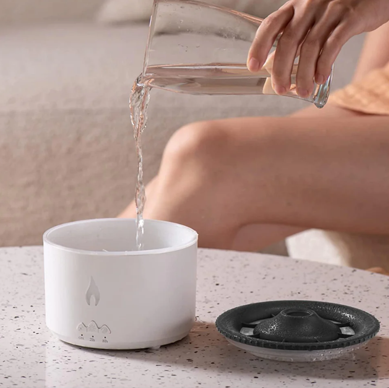 HomeBedBath™️ Volcano Flame Air Humidifier & Aroma Diffuser