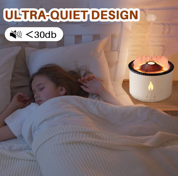 HomeBedBath™️ Volcano Flame Air Humidifier & Aroma Diffuser