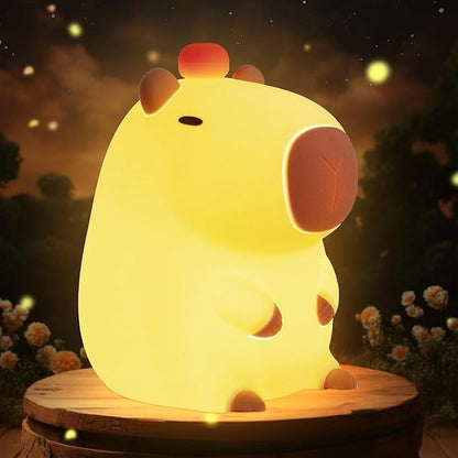 Limited💓HomeBedBath™ Capybara Kids Night Light – Cute Silicone Lamp with Touch Sensor and Timer Function