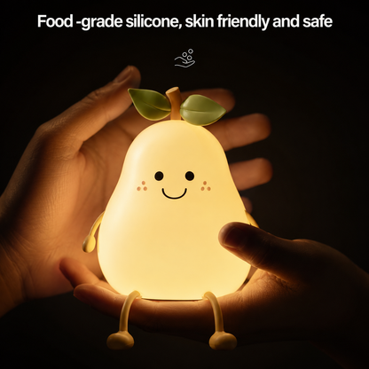 Limited💓 Pear Kids Night Light – Soft Silicone Lamp with Adjustable Brightness for Nursery