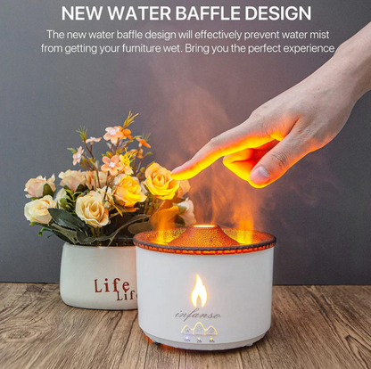 HomeBedBath™️ Volcano Flame Air Humidifier & Aroma Diffuser