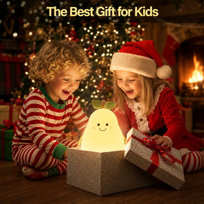 Limited💓 Pear Kids Night Light – Soft Silicone Lamp with Adjustable Brightness for Nursery