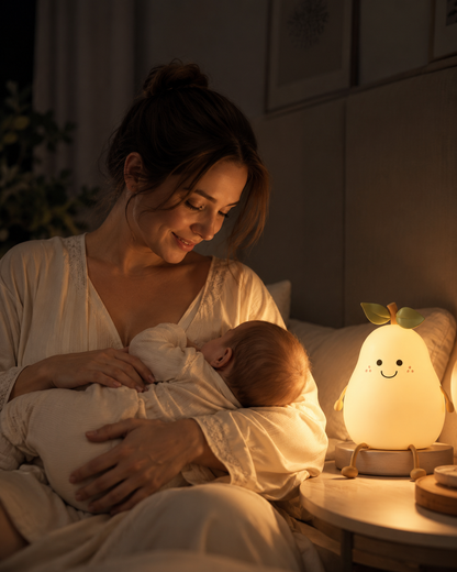 Limited💓 Pear Kids Night Light – Soft Silicone Lamp with Adjustable Brightness for Nursery