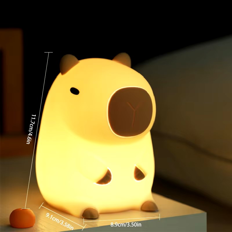 Limited💓HomeBedBath™ Capybara Kids Night Light – Cute Silicone Lamp with Touch Sensor and Timer Function