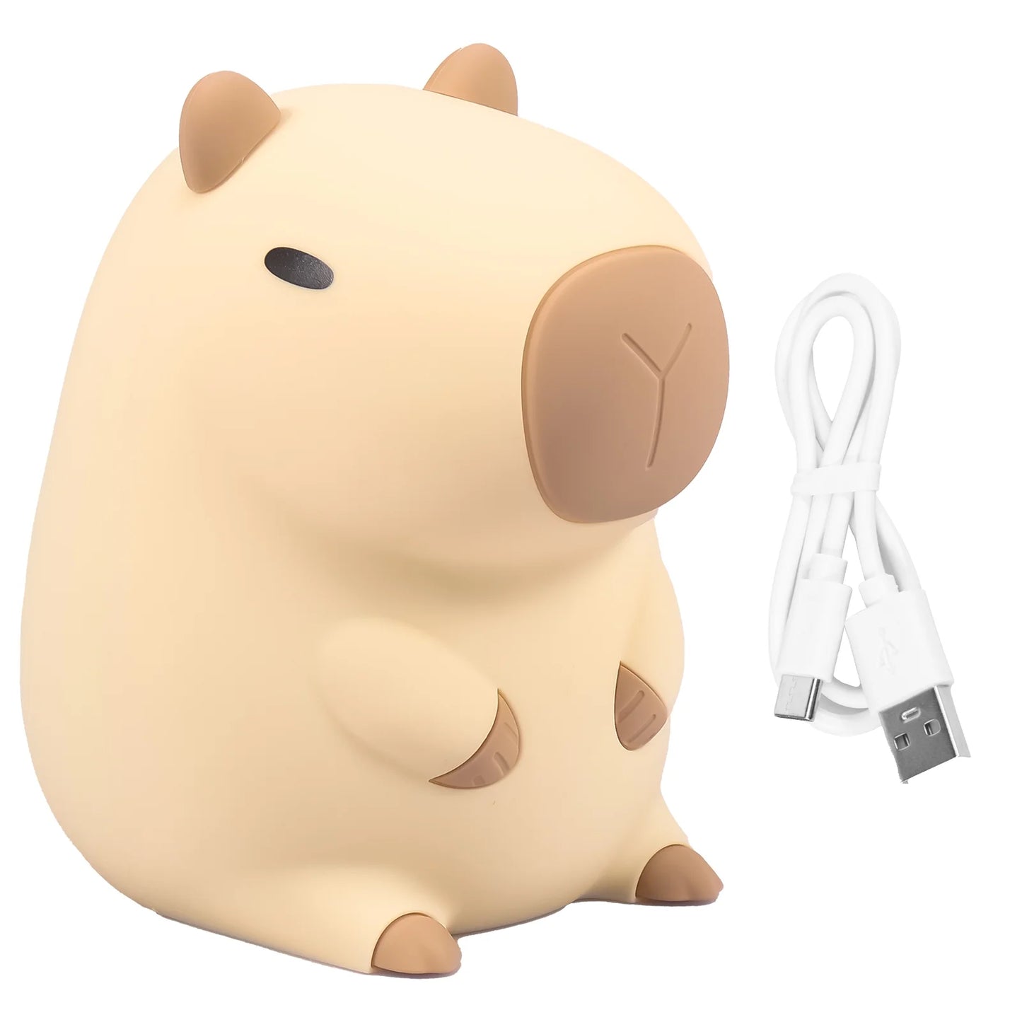 Limited💓HomeBedBath™ Capybara Kids Night Light – Cute Silicone Lamp with Touch Sensor and Timer Function