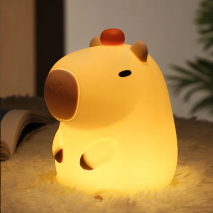 Limited💓HomeBedBath™ Capybara Kids Night Light – Cute Silicone Lamp with Touch Sensor and Timer Function