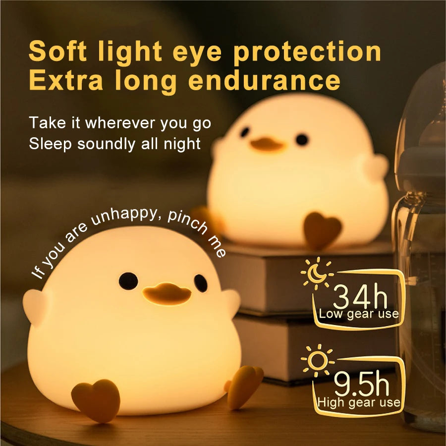 HomeBedBath™ Kids Night Light – LED Duck Lamp with Touch Sensor and USB Rechargeable