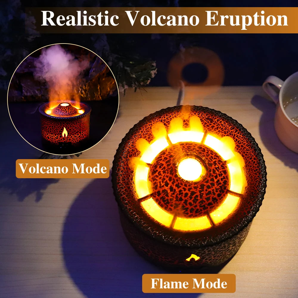 HomeBedBath™️ Volcano Flame Air Humidifier & Aroma Diffuser