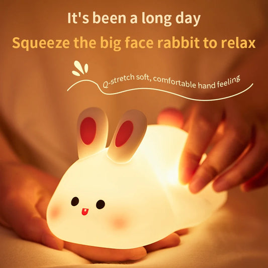 Limited💓 Adorable Rabbit-Shaped Silicone Night Light – Perfect for Kids and Cozy Homes