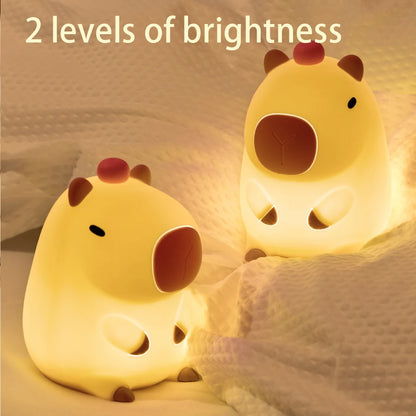 Limited💓HomeBedBath™ Capybara Kids Night Light – Cute Silicone Lamp with Touch Sensor and Timer Function