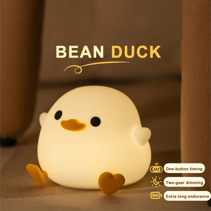 HomeBedBath™ Kids Night Light – LED Duck Lamp with Touch Sensor and USB Rechargeable