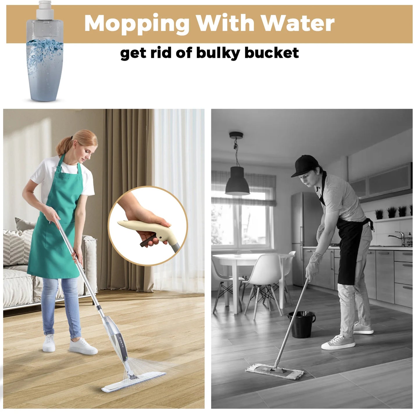 HomeBedBath™️ Spray Mop with 360 Degree Swiveling Head