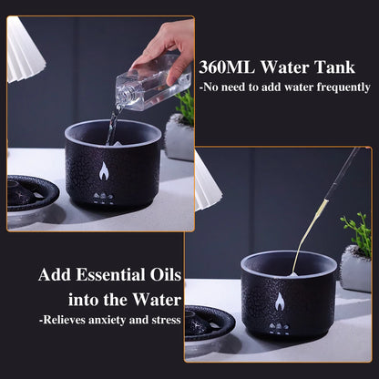 HomeBedBath™️ Volcano Flame Air Humidifier & Aroma Diffuser