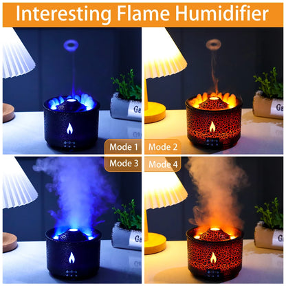 HomeBedBath™️ Volcano Flame Air Humidifier & Aroma Diffuser