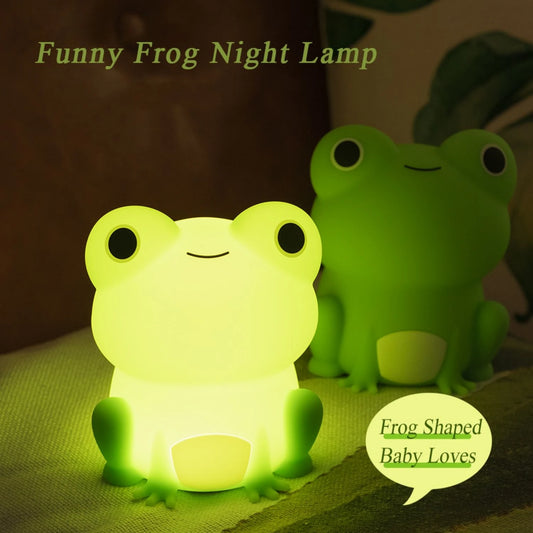 HomeBedBath™ Frog Night Light for Kids – Soft Silicone Lamp with Timer and Adjustable Brightness