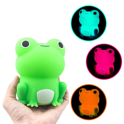 HomeBedBath™ Frog Night Light for Kids – Soft Silicone Lamp with Timer and Adjustable Brightness