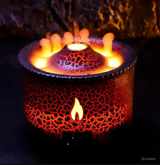 HomeBedBath™️ Volcano Flame Air Humidifier & Aroma Diffuser